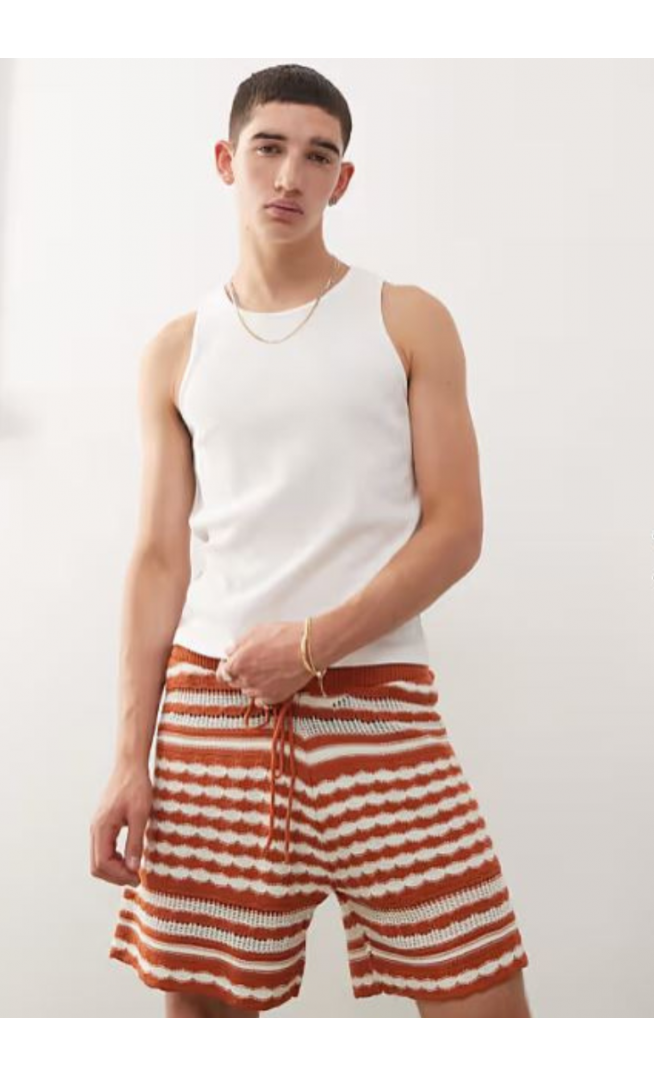 Reclaimed Vintage ribbed racer vest in white