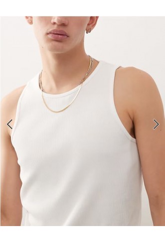 Reclaimed Vintage ribbed racer vest in white