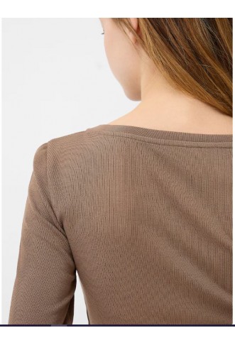 Bershka Knit Cardigan in Dark Beige