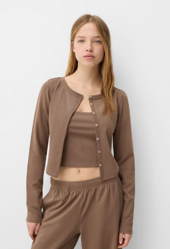 Bershka Knit Cardigan in...