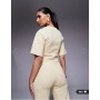 ASOS DESIGN sculpted interlock tee with half sleeves in lemon