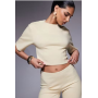 ASOS DESIGN sculpted interlock tee with half sleeves in lemon