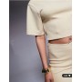 ASOS DESIGN sculpted interlock tee with half sleeves in lemon