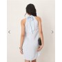 VILA satin halter mini dress in pastel blue