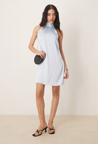 VILA satin halter mini...