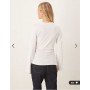 ASOS DESIGN cinched side asymmetric long sleeve top in white