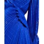 ASOS DESIGN pleated dobby chiffon wrap button detail maxi dress in cobalt