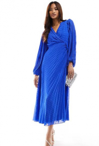 ASOS DESIGN pleated dobby...