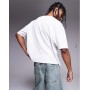 ASOS DESIGN boxy oversized t-shirt with city graphic in white.