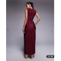 ASOS DESIGN plisse sleeveless wrap tie front maxi dress in wine
