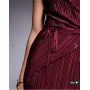 ASOS DESIGN plisse sleeveless wrap tie front maxi dress in wine