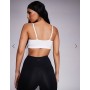 4505 Icon soft touch light support sports bra with adjustable straps in white
