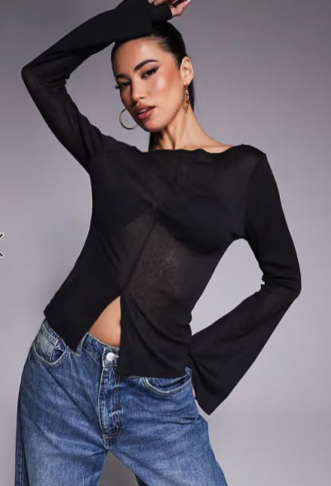 ASOS DESIGN mesh flared...