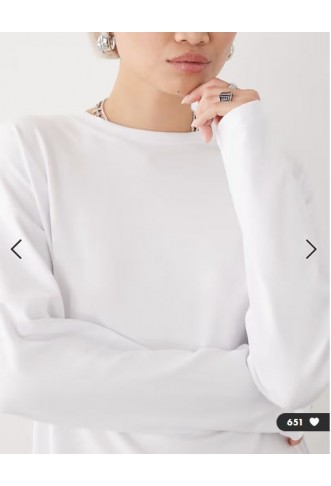 Noisy May regular fit long sleeve t-shirt in white