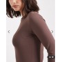 ASOS DESIGN polyamide slinky long sleeve bodysuit in brown