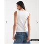 New Look boat neck button through tank top in white