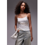 Topshop lace mix cami in ecru