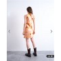 Topshop grown one shoulder ruched waist mini dress in print