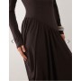ASOS DESIGN long sleeve draped skirt midi dress in chocolate