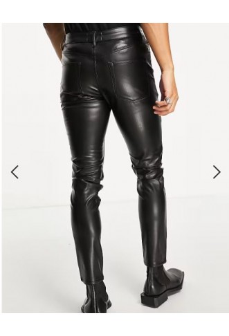ASOS DESIGN skinny jean in black leather look