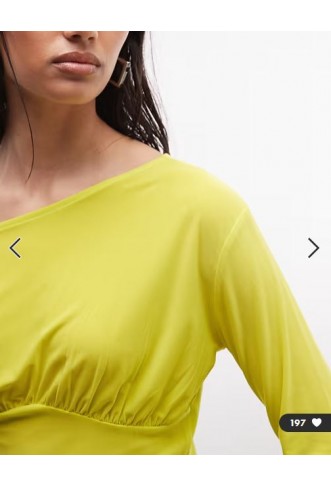 COLLUSION off-shoulder top with cinch waist in green