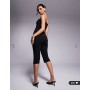 ASOS DESIGN co-ord capri trousers with side split in black