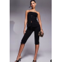 ASOS DESIGN co-ord capri trousers with side split in black