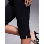 ASOS DESIGN co-ord capri trousers with side split in black