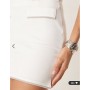 ASOS DESIGN co-ord ponte mini skirt with diamante trim in white