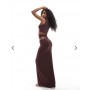 ASOS DESIGN sleeveless cut out waist maxi dress in brown