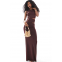 ASOS DESIGN sleeveless cut out waist maxi dress in brown