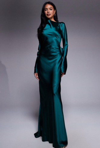 Women's Blue Satin Maxi...
