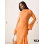 ASOS DESIGN washed satin cowl neck maxi dress with lace details in orange