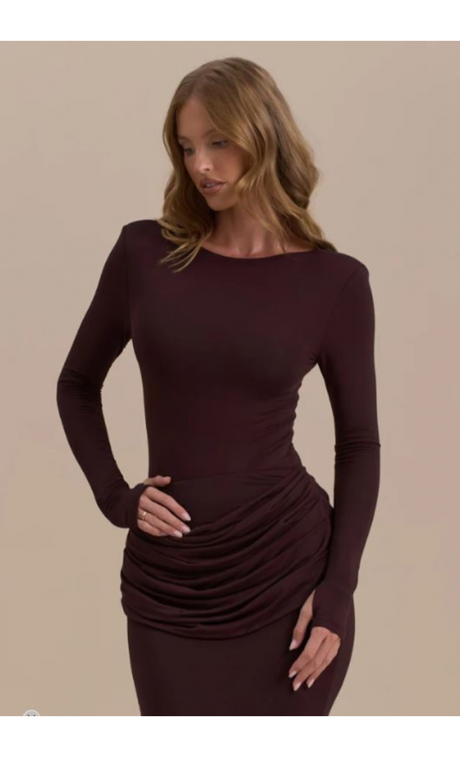 ASHTIN BOAT NECK BODYSUIT | ESPRESSO