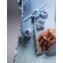 ASOS DESIGN ultimate embellished crochet maxi dress with 3d flowers in blue and lemon ombre