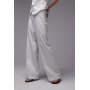 Mango elasticated waist zip side tailored trouser co-ord in white