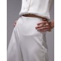 Mango elasticated waist zip side tailored trouser co-ord in white