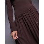 ASOS DESIGN slash neck under bust seam drape midi dress in chocolate