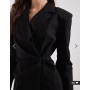 ASOS DESIGN cinched blazer mini dress in black