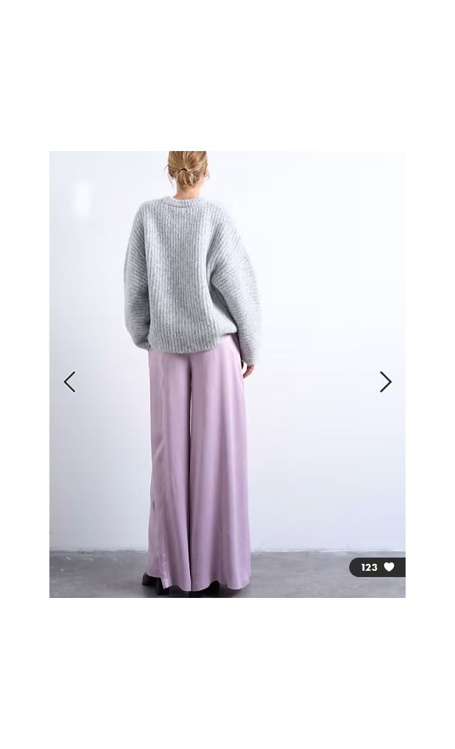 Topshop extreme wide leg satin trouser in pink