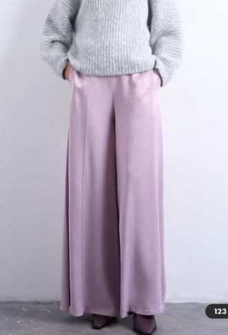 Topshop extreme wide leg satin trouser in pink
