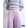 Topshop extreme wide leg satin trouser in pink