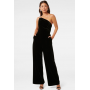Forever New Black Costanza Diamante Velvet Jumpsuit