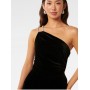 Forever New Black Costanza Diamante Velvet Jumpsuit