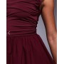 ASOS DESIGN woven mx waisted wrap detail mini dress in burgundy