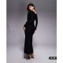 Forever New long sleeve drape maxi dress in black