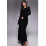 Forever New long sleeve drape maxi dress in black