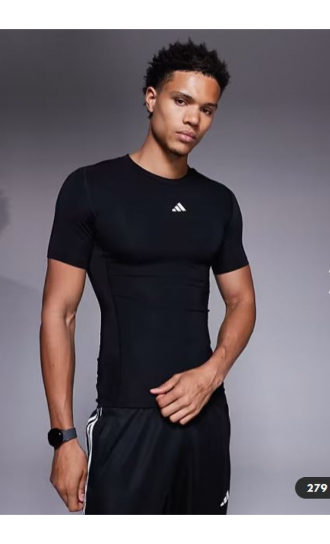 adidas Running Adizero t-shirt in black