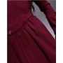 ASOS DESIGN bengaline long sleeve bardot midi dress in burgundy