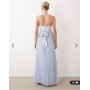 ASOS DESIGN bridesmaids hybrid cami maxi dress with pleat skirt in blue